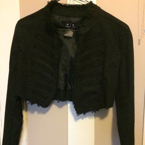 Trendy black denim cropped jacket for ladies. From American Denim, size small